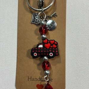 Red and Black Heart Keychain/Purse Charm
